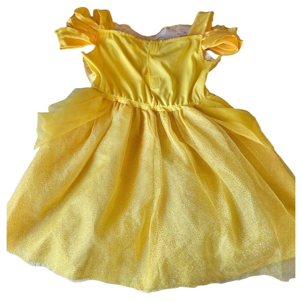 Disney Princess Belle Dress Size 7 Girls Yellow Costume Outfit Pretend Play - Picture 12 of 13